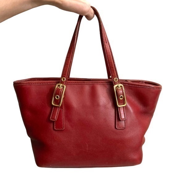 Coach 9846 vintage red leather mini market tote RARE - Picture 1 of 16